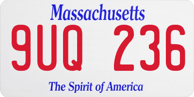 MA license plate 9UQ236