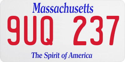 MA license plate 9UQ237