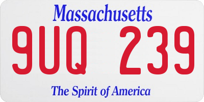 MA license plate 9UQ239