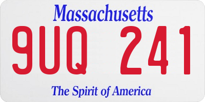 MA license plate 9UQ241