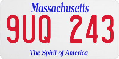 MA license plate 9UQ243