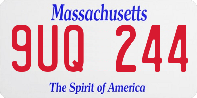 MA license plate 9UQ244