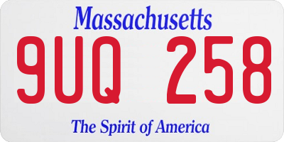 MA license plate 9UQ258