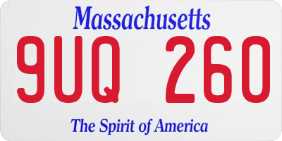 MA license plate 9UQ260