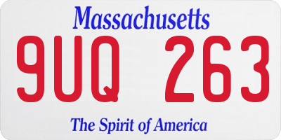 MA license plate 9UQ263