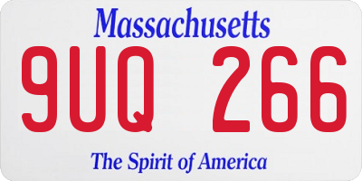 MA license plate 9UQ266