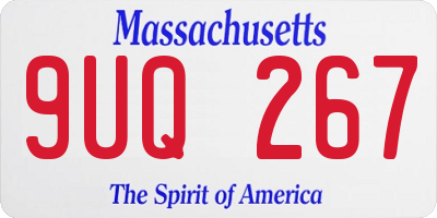 MA license plate 9UQ267
