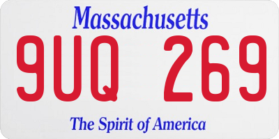 MA license plate 9UQ269