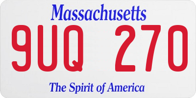 MA license plate 9UQ270