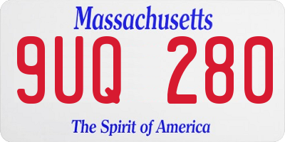 MA license plate 9UQ280