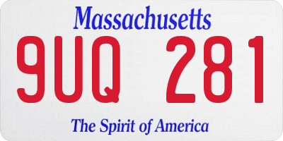 MA license plate 9UQ281