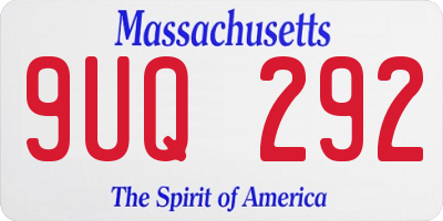 MA license plate 9UQ292