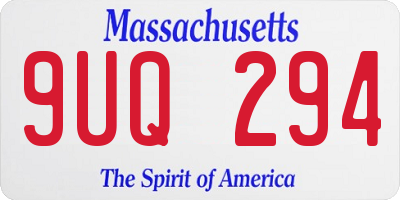 MA license plate 9UQ294