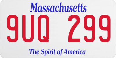 MA license plate 9UQ299