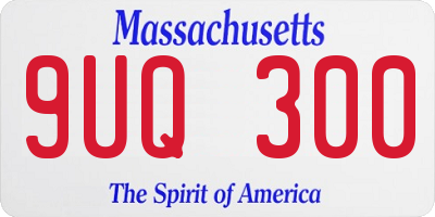 MA license plate 9UQ300