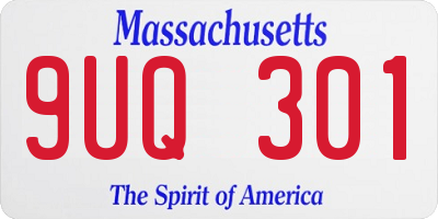 MA license plate 9UQ301