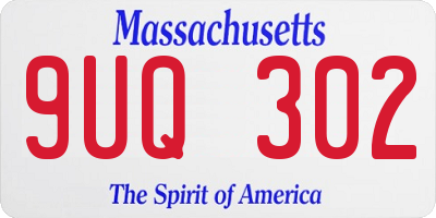 MA license plate 9UQ302