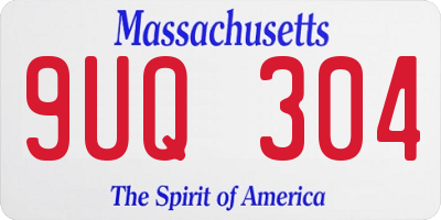MA license plate 9UQ304