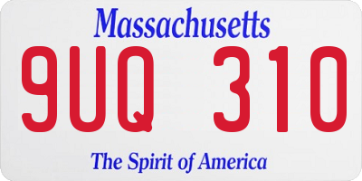 MA license plate 9UQ310