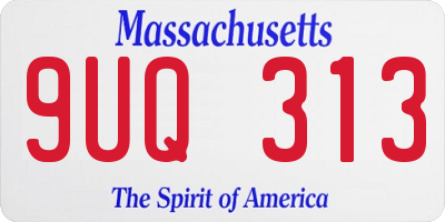 MA license plate 9UQ313