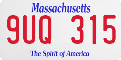 MA license plate 9UQ315