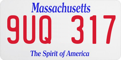 MA license plate 9UQ317