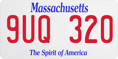 MA license plate 9UQ320