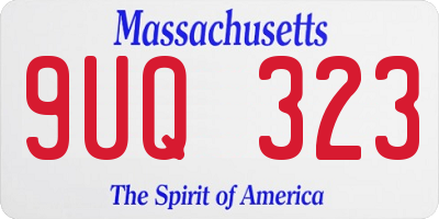 MA license plate 9UQ323