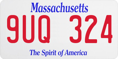MA license plate 9UQ324