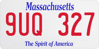 MA license plate 9UQ327