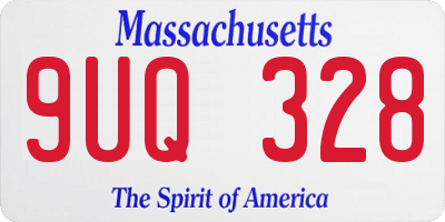 MA license plate 9UQ328