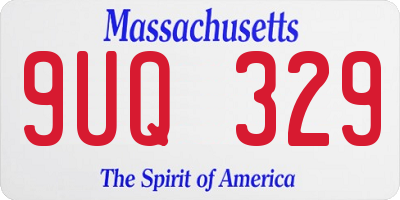 MA license plate 9UQ329