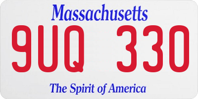 MA license plate 9UQ330