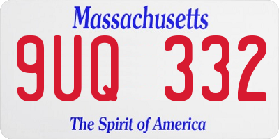 MA license plate 9UQ332