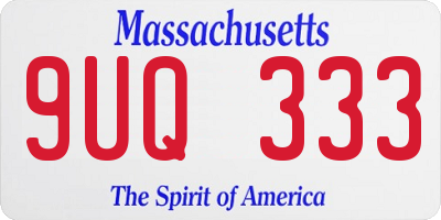 MA license plate 9UQ333
