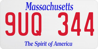 MA license plate 9UQ344
