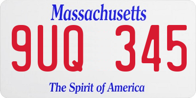 MA license plate 9UQ345