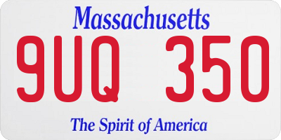MA license plate 9UQ350