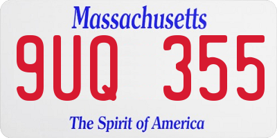 MA license plate 9UQ355
