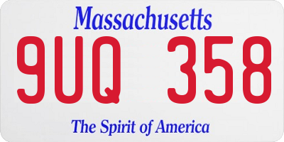 MA license plate 9UQ358