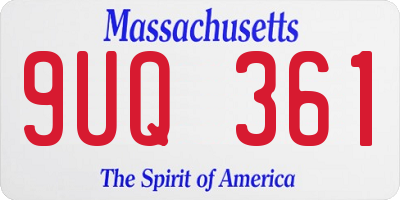 MA license plate 9UQ361
