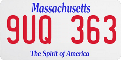 MA license plate 9UQ363