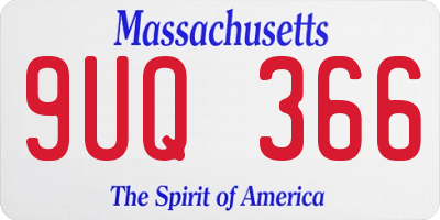 MA license plate 9UQ366