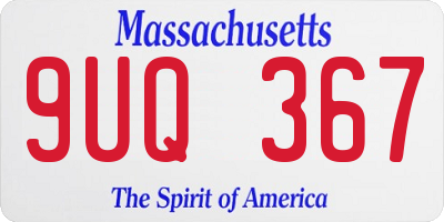 MA license plate 9UQ367