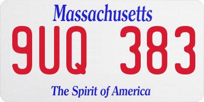 MA license plate 9UQ383