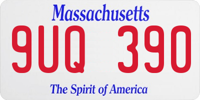 MA license plate 9UQ390