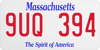 MA license plate 9UQ394