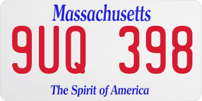 MA license plate 9UQ398