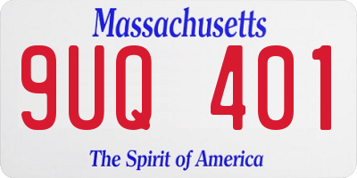 MA license plate 9UQ401