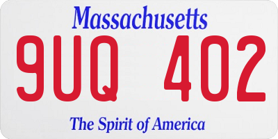 MA license plate 9UQ402